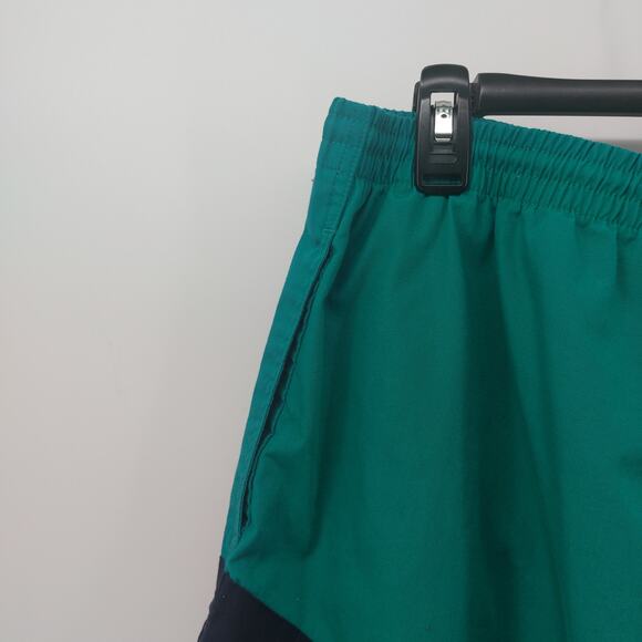 Vintage Swim Trunks Drawstring Beach Pool Green Navy Blue L - Picture 12 of 15